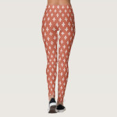 Donkerkoraal Victoriaans Fleur de Lys Leggings (Achterkant)