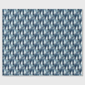 Donkerlicht blauw Abstract ringvormig patroon Cadeaupapier (Vlak)