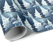 Donkerlicht blauw Abstract ringvormig patroon Cadeaupapier (Rol Hoek)