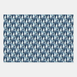 Donkerlicht blauw Abstract ringvormig patroon Inpakpapier Vel