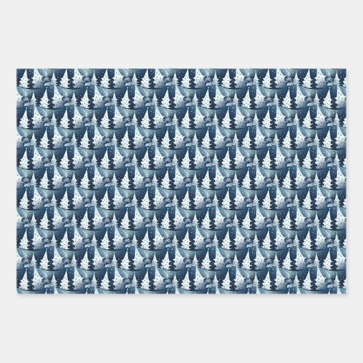 Donkerlicht blauw Abstract ringvormig patroon Inpakpapier Vel (Voorkant)