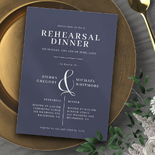 Donkermarineblauw   Elegant klassiek repetitiedine Kaart