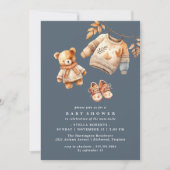 Donkermarineblauw | Leuk Modern Boho Herfst Baby s Kaart (Voorkant)