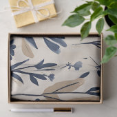 Donkermarineblauw Modern Groovy Daisy Flowers Tissuepapier (Geschenk)