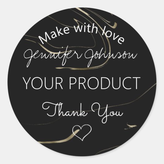 donkermarmering ronde sticker (Voorkant)