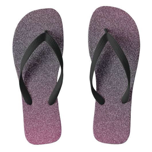 Donkermaroon gradiënt glitters, paar teenslippers (Voetbed)