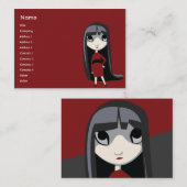 Donkermeisje - Chubby Visitekaartje (Voorkant / Achterkant)