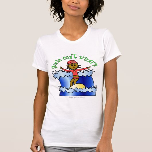 Donkermeisje Surfer T Shirten T-shirt (Voorkant)
