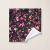 Donkermodern Abstract Roze Bourgogne Bloemen Bad Handdoek (Wasdoekje)