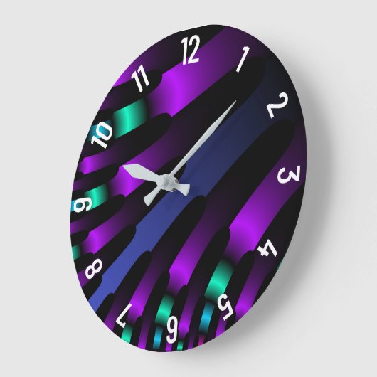 Donkermooie kleuren neon glanzende lintstroken grote klok (Hoek)