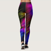 Donkermooie kleuren neon gloed lines leggings (Achterkant)