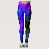 Donkermooie kleuren neon gloed lines leggings (Voorkant)
