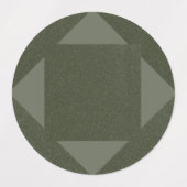Donkermos groene geometrische cirkel labels (Design 2)