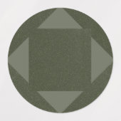Donkermos groene geometrische cirkel labels (Design 1)
