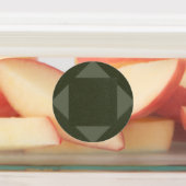 Donkermos groene geometrische cirkel labels (Aangebracht)