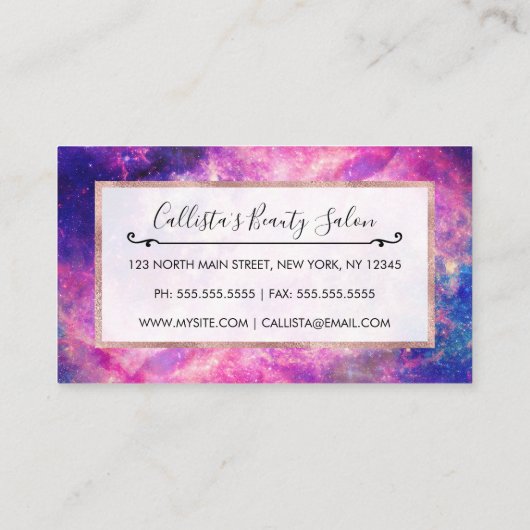 Donkernachtgradiënt galaxy glanzend Zodiac Starry Aanbevelingskaartje (Achterkant)