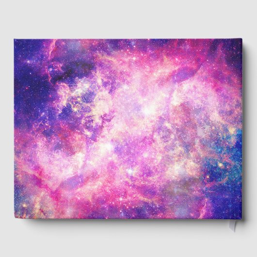 Donkernachtgradiënt galaxy glanzend Zodiac Starry  Gastenboek (Achterkant)