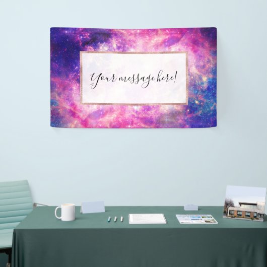 Donkernachtgradiënt galaxy glanzend Zodiac Starry Spandoek (Beurs)
