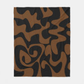 Donkerneutraal chocolade bruin en zwart patroon fleece deken (Voorkant)