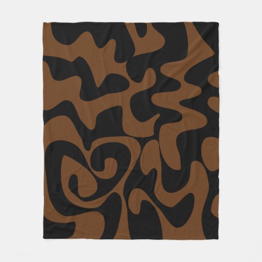Donkerneutraal chocolade bruin en zwart patroon fleece deken (Voorkant)