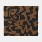 Donkerneutraal chocolade bruin en zwart patroon fleece deken (Voorkant (Horizontaal))