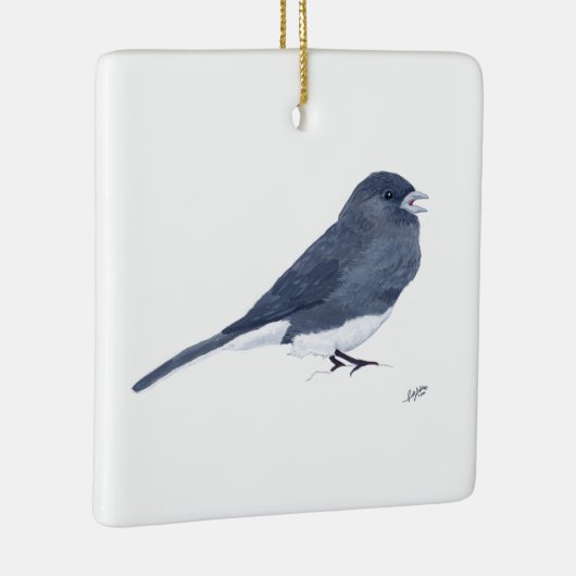 Donkerogige Junco Keramisch Ornament (Rechts)