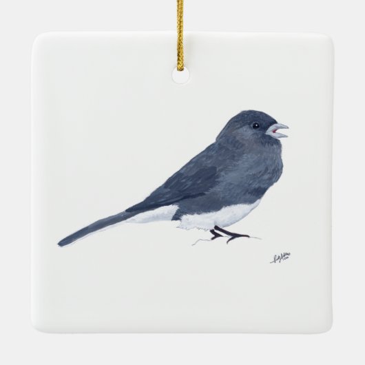 Donkerogige Junco Keramisch Ornament (Achterkant)