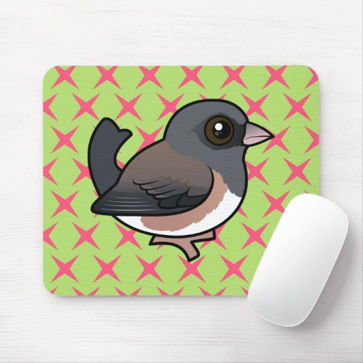 Donkerogige Junco (roze) Muismat (Met muis)