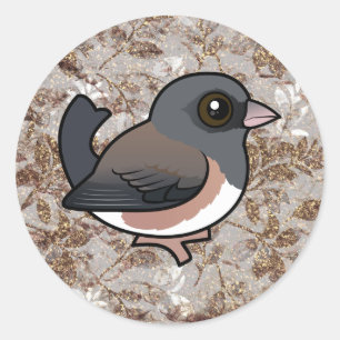 Donkerogige Junco (roze) Ronde Sticker