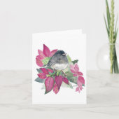 Donkerogige Junco Vogelbloemen Kaart (Voorkant)
