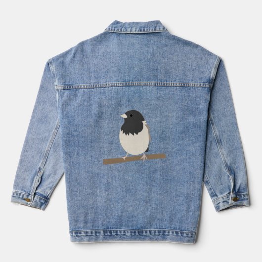 Donkerogige Junco Vogelkunst Denim Jacket (Achterkant)