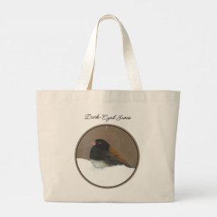 Donkerogige Junco Winter Schilderij Originele Voge Grote Tote Bag