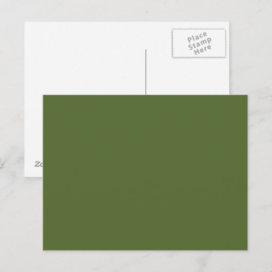 Donkerolive Green Blank Briefkaart (Voorkant / Achterkant)