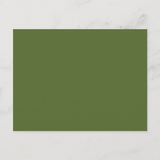 Donkerolive Green Blank Briefkaart (Voorkant)