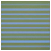 Donkerolive Green en Cornflower Blue Pattern Stof (Swatch)