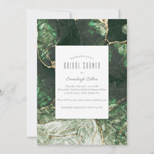 Donkerolive Green Gemstone Vrijgezellenfeest Kaart (Voorkant)