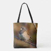 Donkeroogige Junco op een ledemaat Tote Bag (Achterkant)
