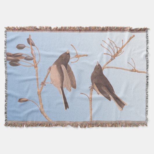 Donkerooige Junco Audubon-sneeuwvogels op de bakaf Deken (Voorkant)