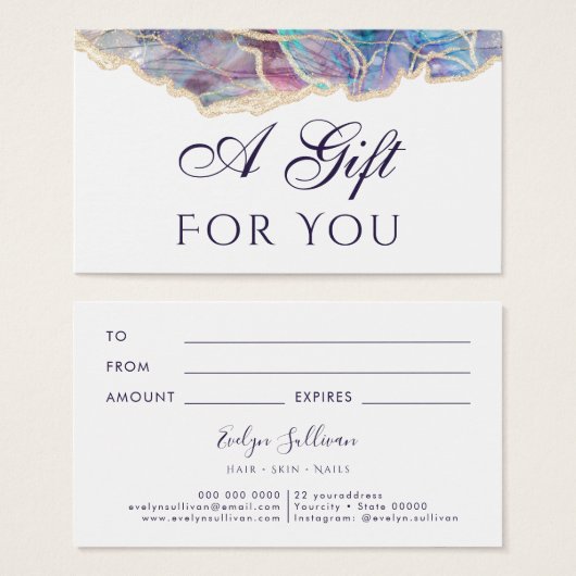 donkeroptische kaart met cadeaukaart (Voorkant /achterkant)