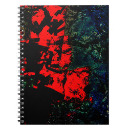 Donkeroranje abstracte spiraal foto notitieboek, K Notitieboek