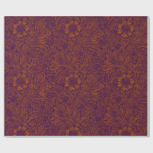 donkeroranje paarse bloemmotief cadeaupapier (Vlak)