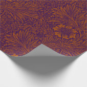 donkeroranje paarse bloemmotief cadeaupapier (Hoek)