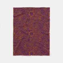   donkeroranje paarse bloemmotief