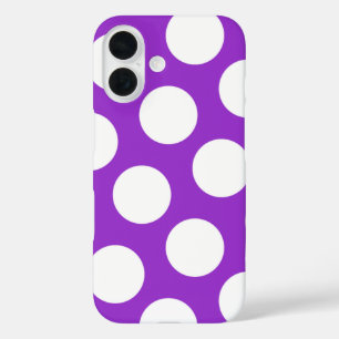 Donkerororrode en witte pooldots iPhone 16 hoesje