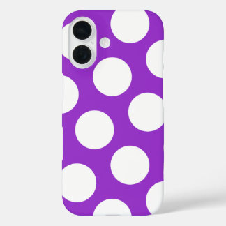 Donkerororrode en witte pooldots iPhone 16 hoesje