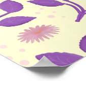 Donkerpaars Bloempatroon | Esthetisch Naadloos Poster (Hoek)