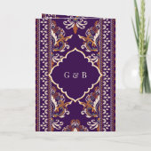 Donkerpaars Geel Ikat All in One Sikh Huwelijk (Achterkant)