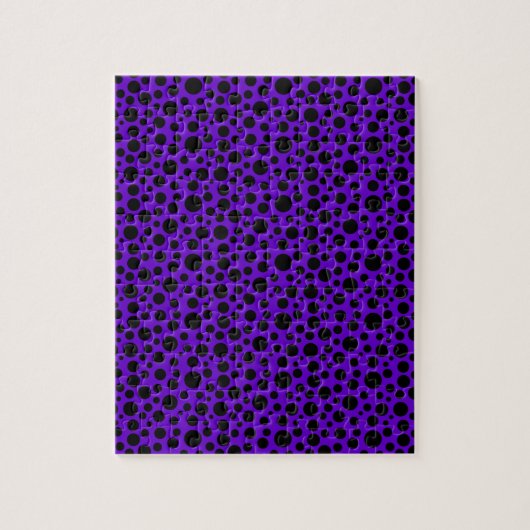 Donkerpaars met zwarte cirkels legpuzzel (Verticaal)
