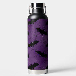 DONKERPAARS MET ZWARTE HALLOWEEN VLINDERS WATERFLES