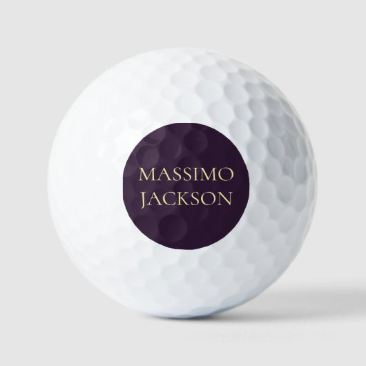 Donkerpaars minimalistisch gewoon modern golfballen (Voorkant)